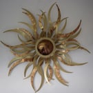 Modern Sun Stainless Steel & Aluminium Layered Wall Sculpture 
