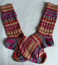 Hand-cranked Knitted Ribbed Wool Socks Size 8 to 9 - Image 4
