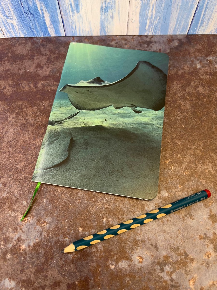 Notebook, Marine themed, A5 (ish), made from up-cycled and recycled materials.