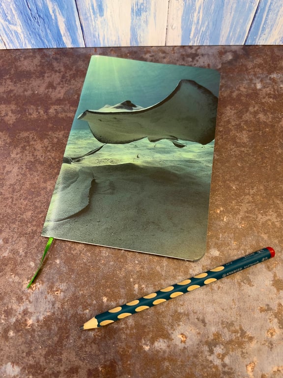 Notebook, Marine themed, A5 (ish), made from up-cycled and recycled materials.