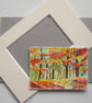 Courful Autumn Forest. Fall Color Trees. Miniature. ACEO. Original painting - Image 2