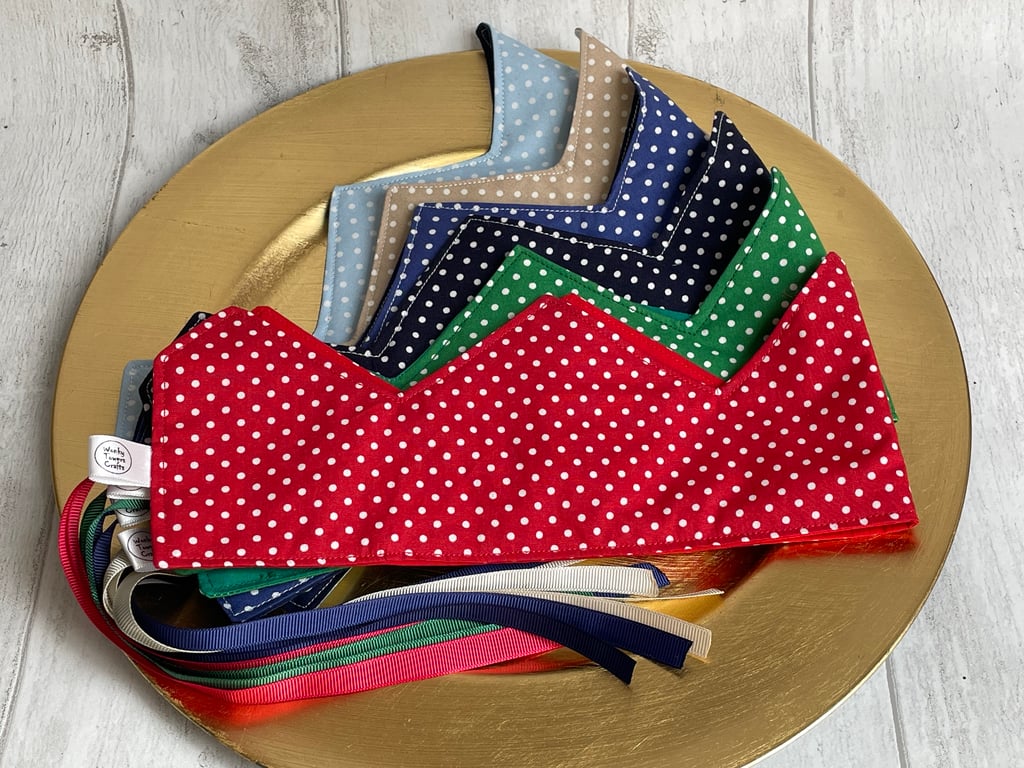 Set of six reusable Christmas or birthday celebration party crowns. 