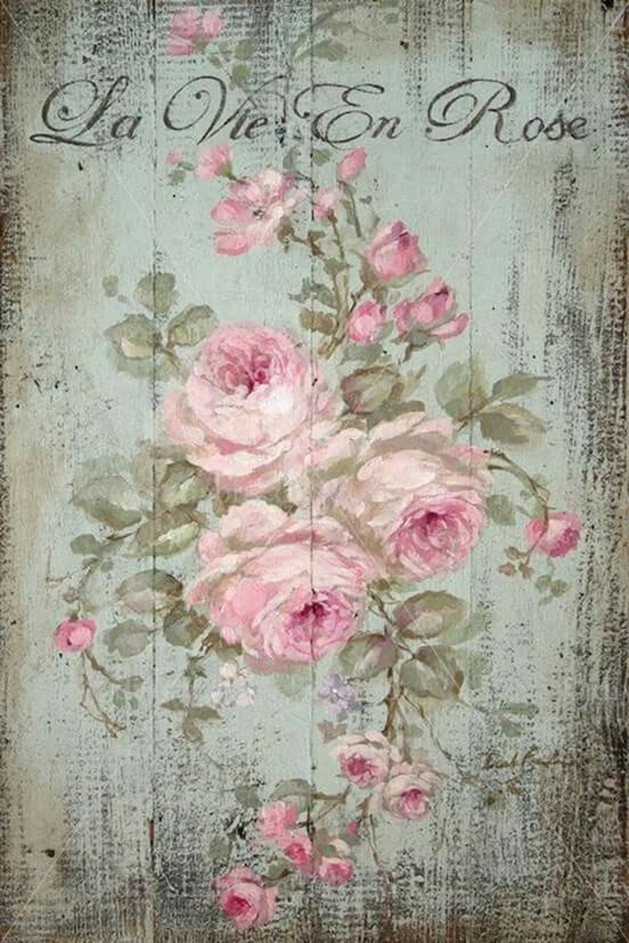 Waterslide Wood Furniture Decal Vintage Image Transfer Shabby Chic Painted Rose
