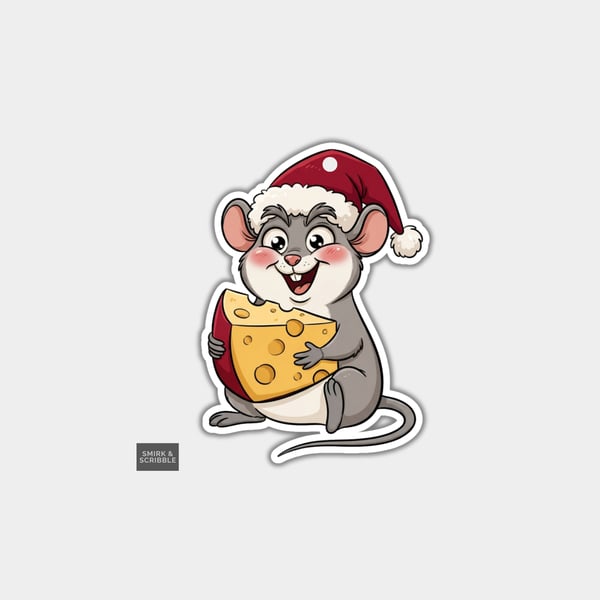 Unique Funny Christmas Gift Tags For Adults, 6pk - Mouse & Cheese