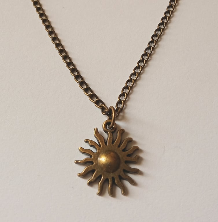 Bronze Simple Tribal Sun Necklace