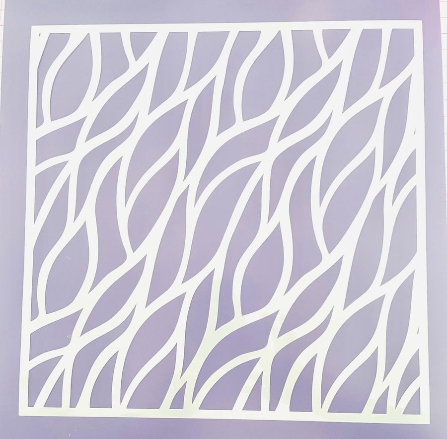 Wave design mylar stencil. 29 x 29 cm