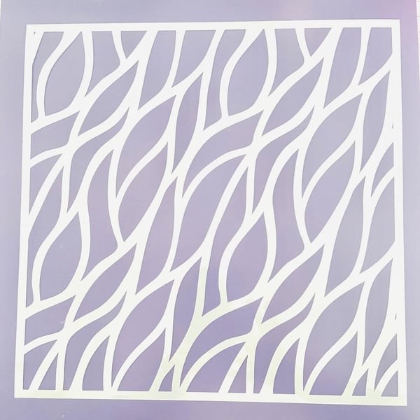 Wave design mylar stencil. 29 x 29 cm