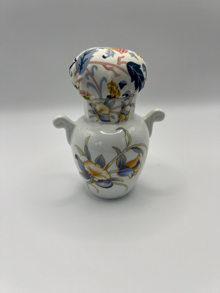 Vintage Aynsley 'Just Orchids' Bone China Vase Pin Cushion - William Morris