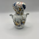 Vintage Upcycled Floral 'Just Orchids' Decorative Small Vase Pin Cushion