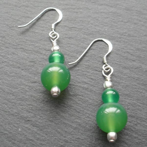 Green Agate Drop Earrings