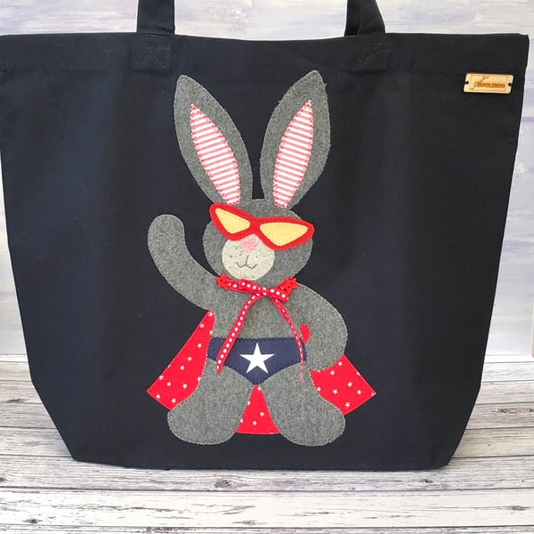 Superhero Bunny Organic Cotton Tote