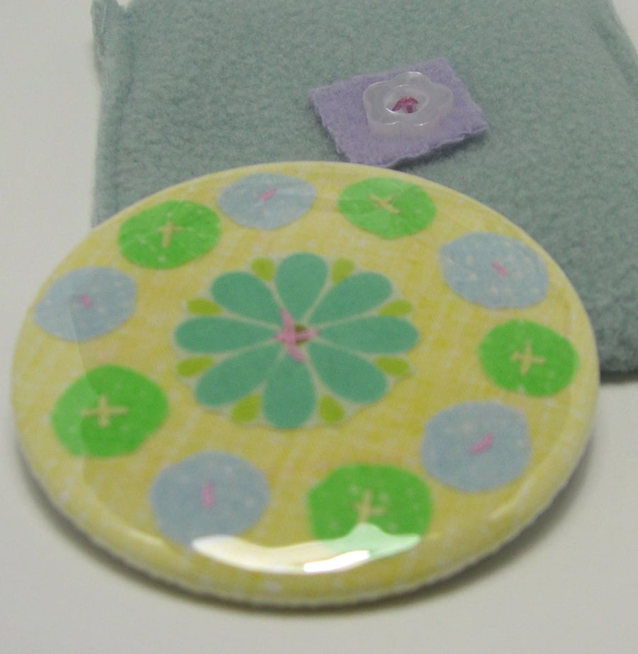 SALE -  Flowers pocket mirror