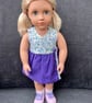 Our Generation Vintage Viyella Summer Purple and Floral ls Dress fits Tiny Tears