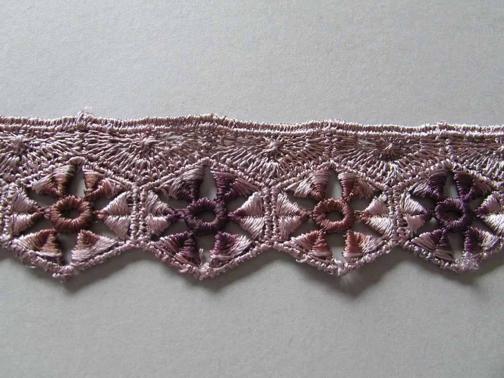 Dusky Rose Pink Ombre Venise Guipure Lace sold by the metre