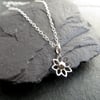 Sterling Silver Flower Necklace, Small Pendant