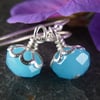 Milky, sky blue and sterling silver earrings (43)