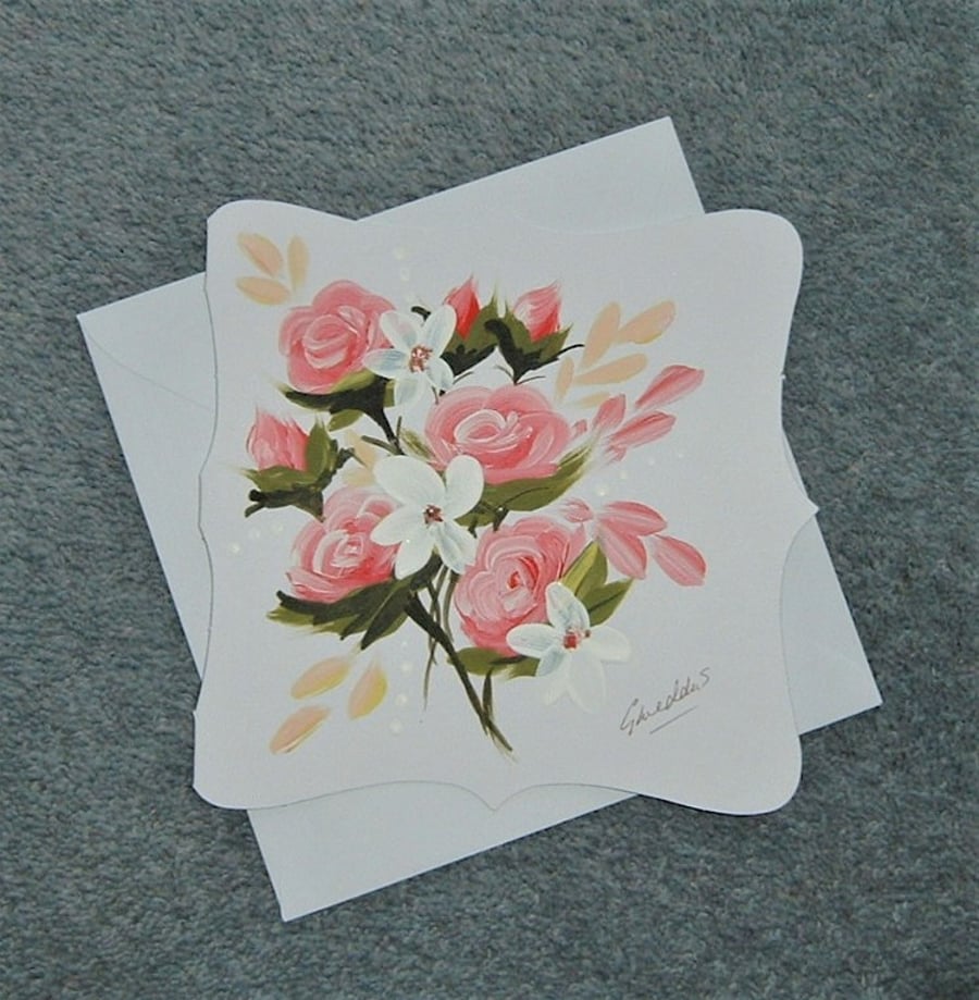 hand painted original art blank greetings card ... - Folksy
