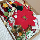 Large Christmas Slow Stitching Kit - Red Poinsettia