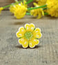 Buttercup Brooch Pin, Handmade Friendship Gift, Little Yellow Flower Badge 