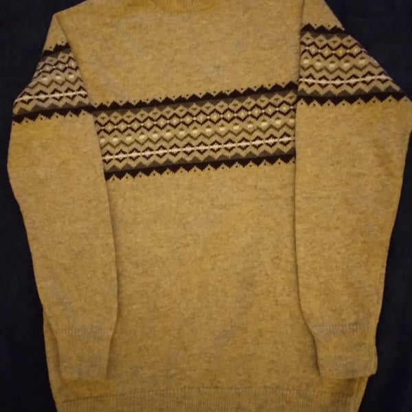 Adult jumper with fairisle round the chest, made to order