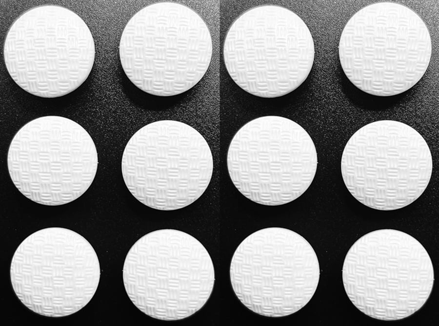 12 Basket Weave Buttons, 19mm Wide, White, by Dill, Lightly Domed, Shank