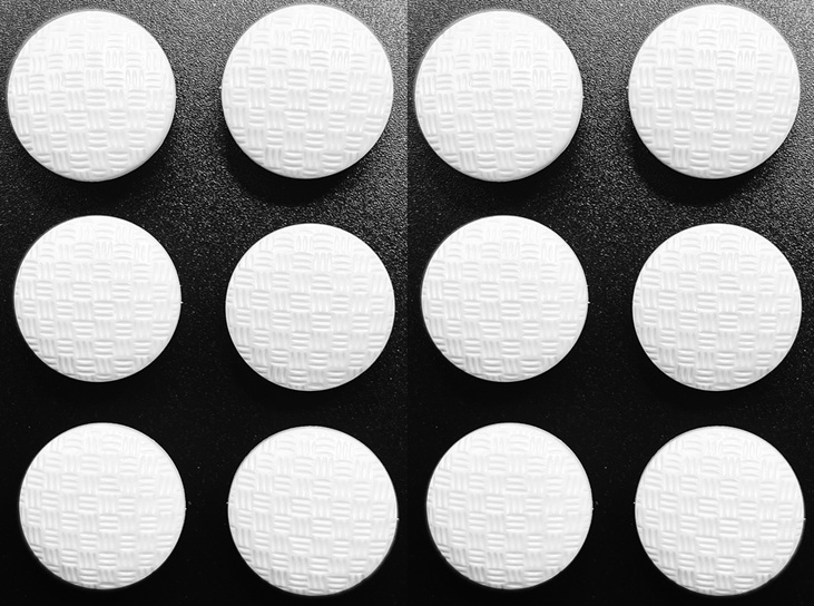12 Basket Weave Buttons, 19mm Wide, White, by Dill, Lightly Domed, Shank