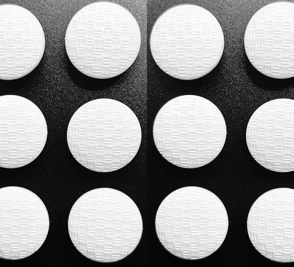 12 Basket Weave Buttons, 19mm Wide, White, by Dill, Lightly Domed, Shank