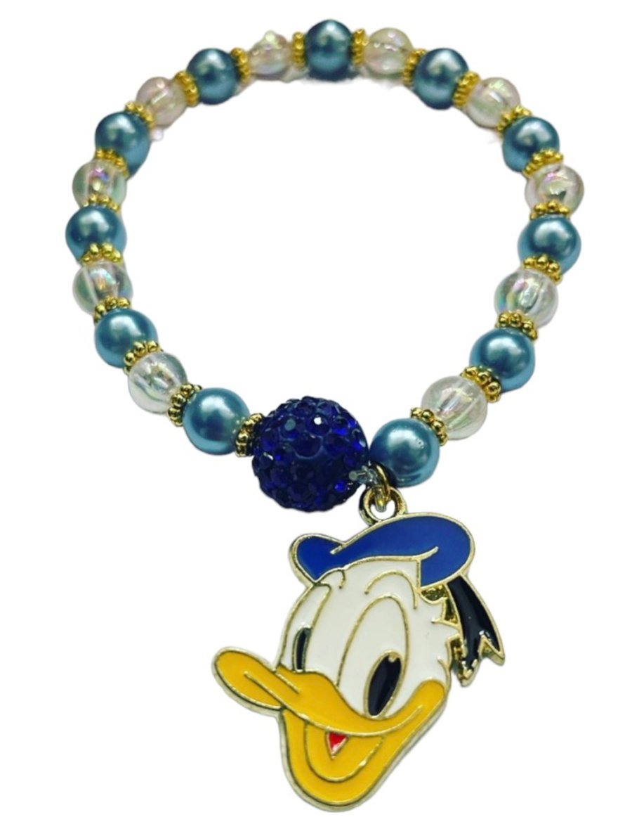 Donald duck shamballa ab crystal blue beaded bracelet unisex gift bracelet 