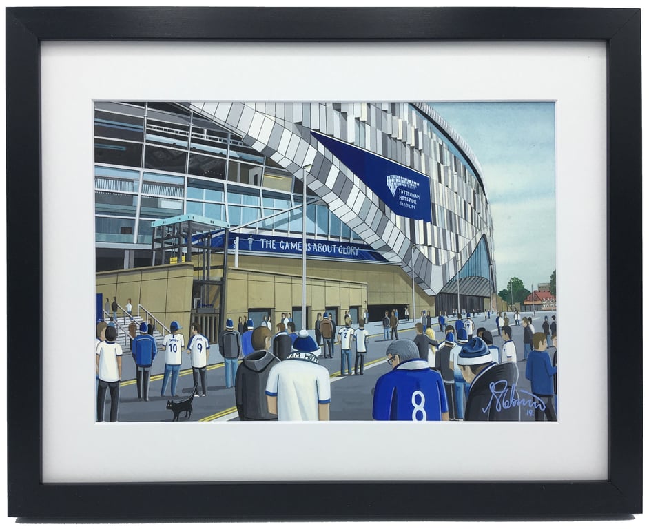 Tottenham. Quality Framed Football Stadium Art Print. 14" x 11" Frame Size