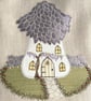 Wisteria Fairy House Tote Bag, Cream Bag with Fairy House Applique - Image 3