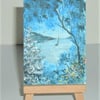 aceo original art watercolour seascape painting ( ref F 611)