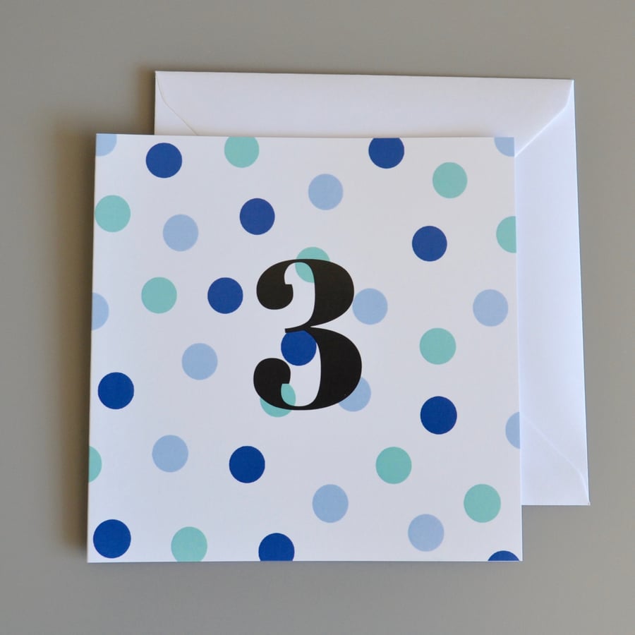 3rd Birthday Card for Boy, Age Three, Third Birthday 