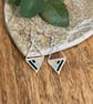 Lightweight geometric beadwork earrings in silver, black and turquoise  - Image 7