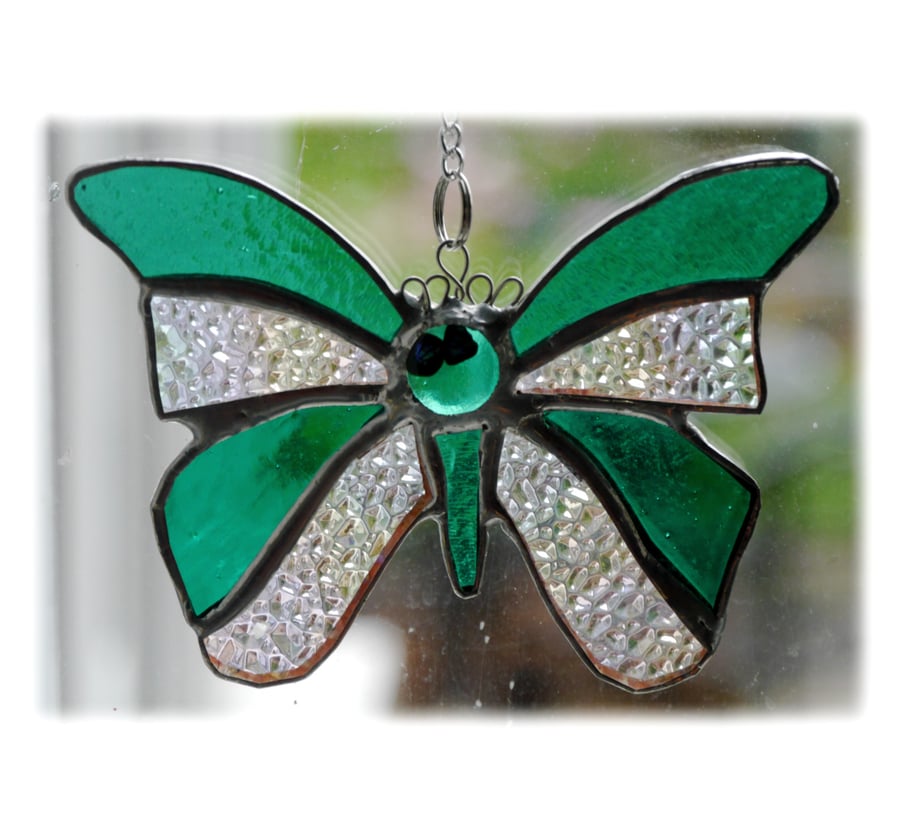 Birthstone Butterfly Suncatcher Stained Glass Emerald May 055
