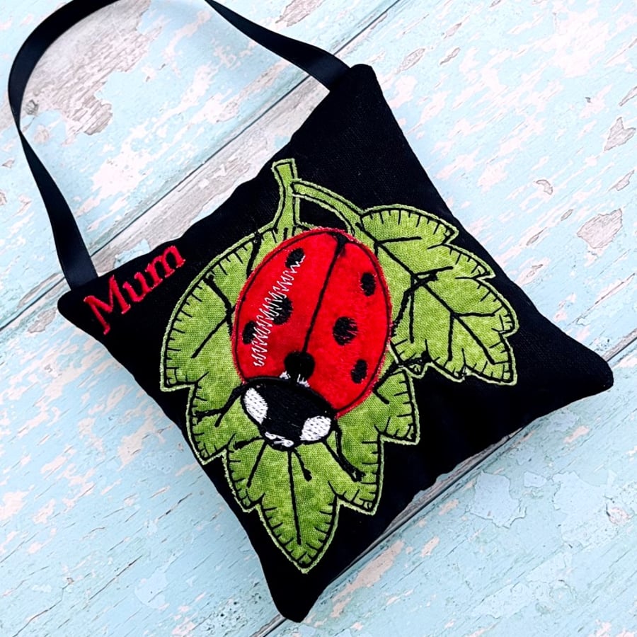 Nature Themed Ladybird Ladybug Linen Lavender Bags