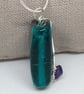 Emerald Glass and Silver Spiral Pendant - Image 3