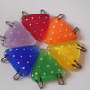 Mini Fused Glass Rainbow Bunting, garden or home decor, desk decoration