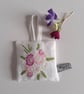 Pink floral lavender bag upcycled from vintage table linen