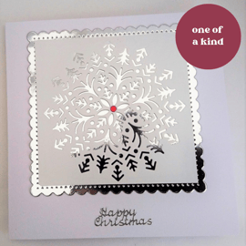 Christmas Card Handmade Elegant Snowflake Design FREE P&P to UK 