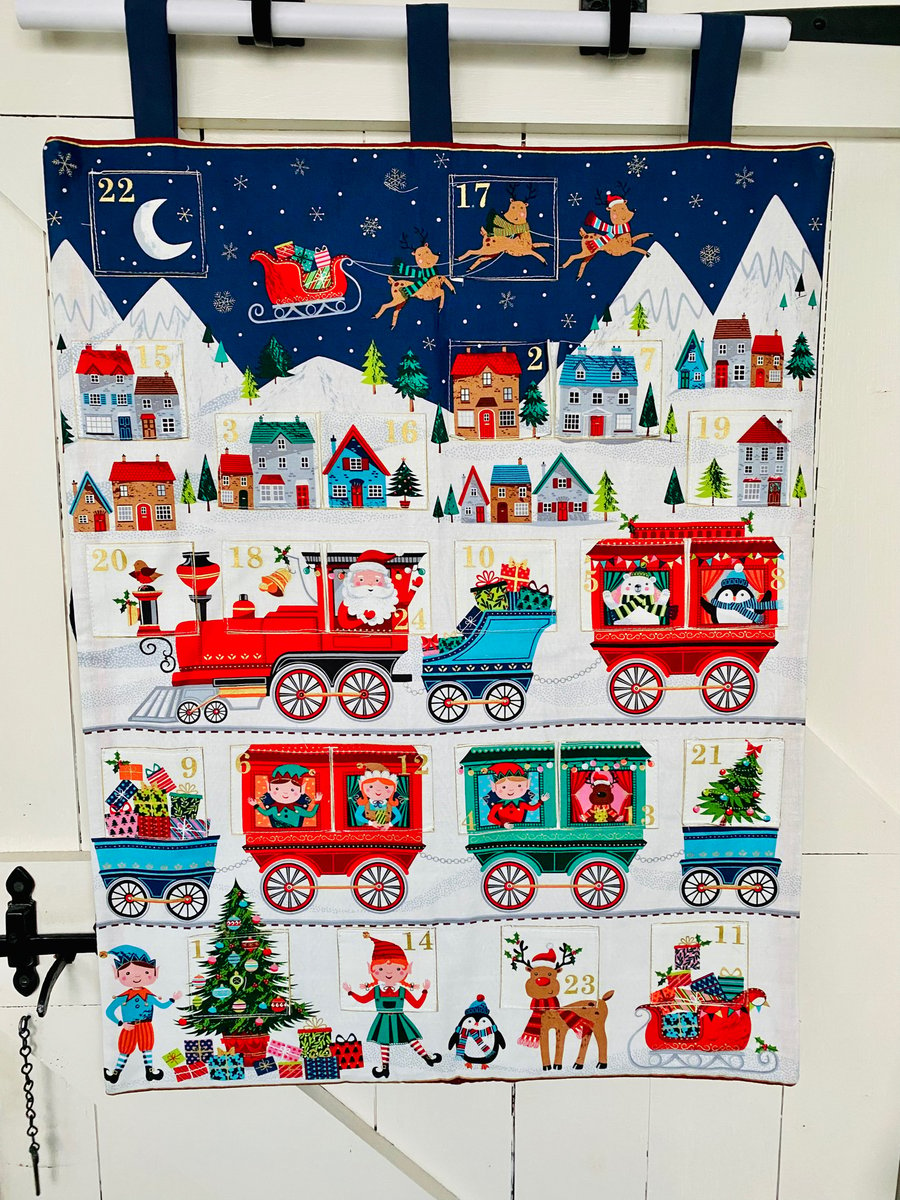 Reusable fabric advent calendar Santa’s Train