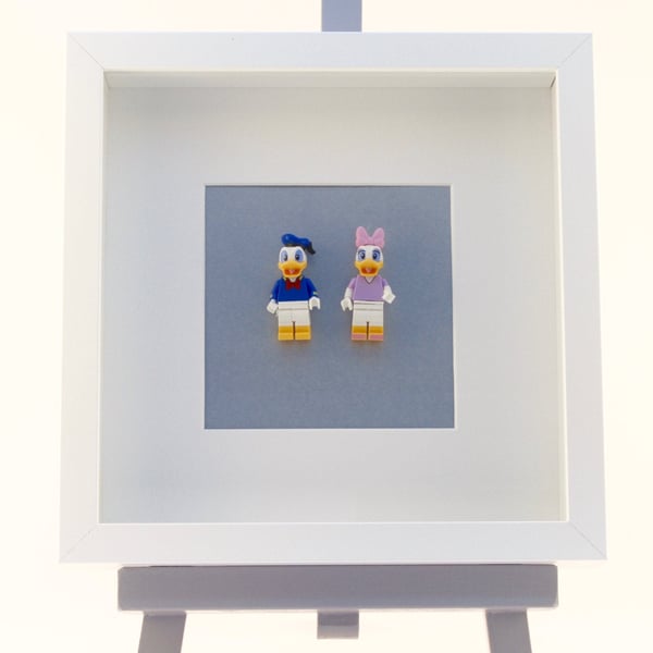  Donald and Daisy Duck  mini Figures framed picture 