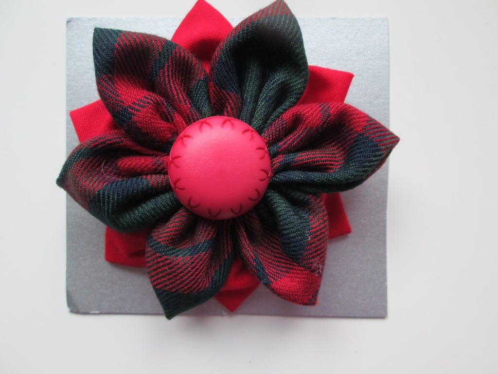 Tartan Flower Brooch