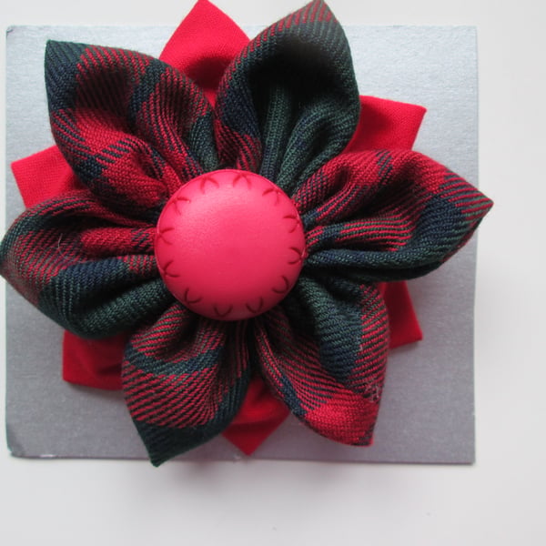 Tartan Flower Brooch