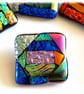 Dichroic L001 Luxury Fused Glass Patchwork Brooch Handmade  - Image 2