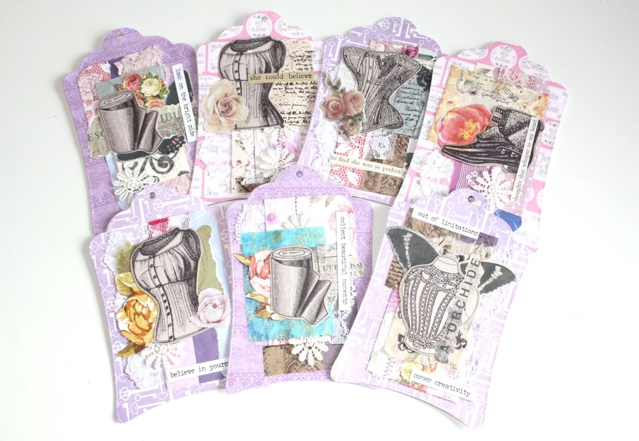 Shabby Chic Style Gift Tags Set of 7