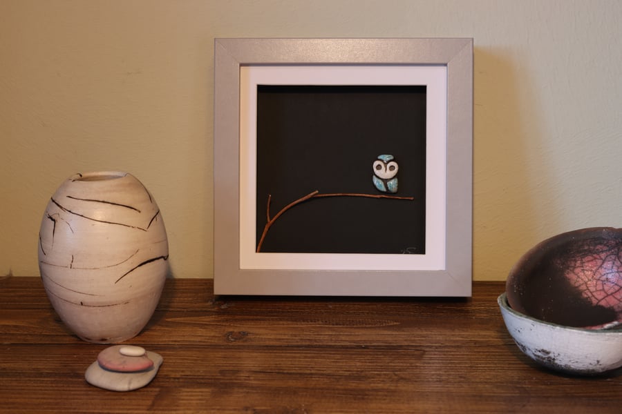 Handmade Ceramic Framed Owl