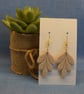 Textured Leaf Dangle Earrings - Image 5