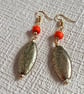 Orange And Gold Pendant Necklace And Matching Earrings - Image 6