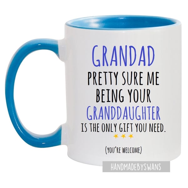 Funny Grandad mug, funny grandad birthday gift from granddaughter, me being your
