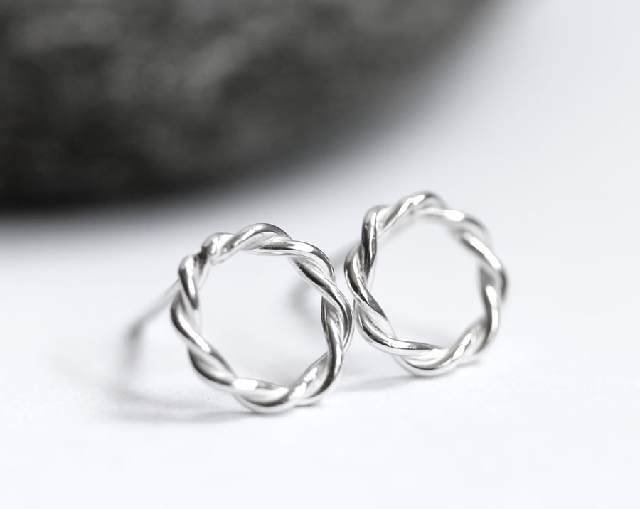 Sterling Silver Rope Earrings